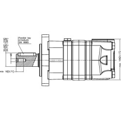 Orbitinis variklis, velenas Ø32, stovas OMS250151F0505