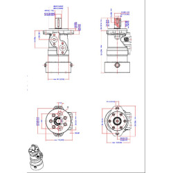 Orbitinis variklis, velenas Ø25, dešinysis sriegis + sriegio jungtis OMP2001515250