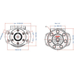 Orbitinis variklis, velenas Ø32,4-L, išleidimo anga OMR1601516004