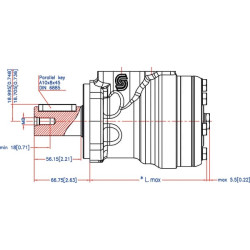 Orbitinis variklis, velenas Ø32,4-L, išleidimo anga OMR1601516004