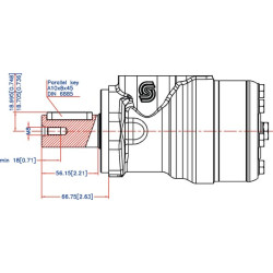 Orbitinis variklis, velenas Ø32,2-L, išleidimo anga OMR2501510247