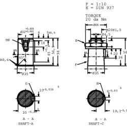 Ratų variklis, velenas Ø32 lygiagretus OMSW400151F0610