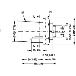 Ratų variklio Ø 35 mm kūginis velenas OMRW2001516311
