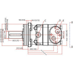 Orbitinis variklis, velenas Ø40, standartinis OMT500151B3005