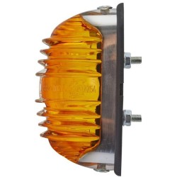 Case - IH 453 2BA001227201 Indikatoriaus lemputė 18W, ovali, 12V, gintarinė, korpusas: sidabras, užsukamas, 83x41mm, Hella