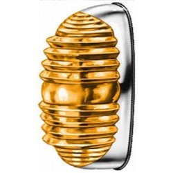 Case - IH 453 2BA001227201 Indikatoriaus lemputė 18W, ovali, 12V, gintarinė, korpusas: sidabras, užsukamas, 83x41mm, Hella