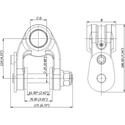 Jungtis BR 1 80/45 Kaištis 25 BR18045