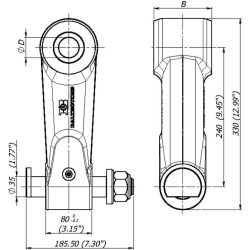 Jungtis BR2 80/45 kaištis 35 BR245