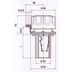 TA80 užpildymo dangtelis su filtru TA80B10A001P01