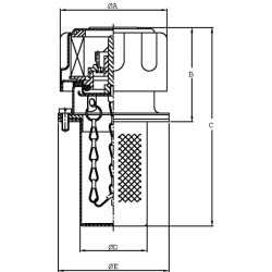 Alyvos įpylimo dangtelis, 10 µm, suvirinimo žarna, TA80D10A003P01