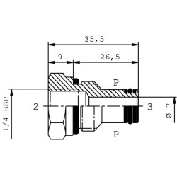 SAE 8-2 ertmės kamštis su 1/4 colio jungtimi MPPPSAE82T