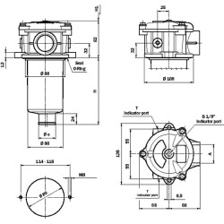 Filtro korpusas 3/4 W. Indicator Pr MPF91002