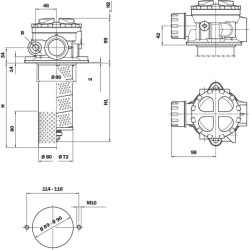 Grįžtamasis filtras MPH 110-4-A10 MPH1104A10