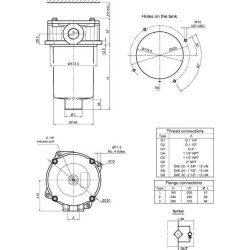 Grįžtamasis filtras MPF400/2-24-P25-T11/2" MPF4002P25