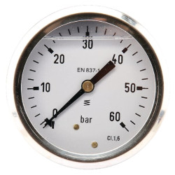 Slėgio matuoklis Ø63 0–60 bar 1/4 colio galinis MA6360B04SSGF