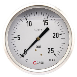 Manometras Ø100 0-25bar 1/2" MA10025B08SSGF