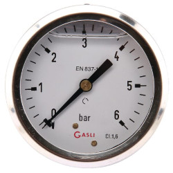 Slėgio matuoklis Ø63 0–6 bar 1/4 colio galinis MA636B04SSGF