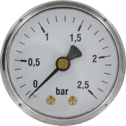 Manometras 0-2,5 bar Ø50 1/4" plienas MA50025B04ST