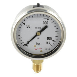 Manometras Ø63 0–160 bar 1/4 colio apačia MA63160L04SSGF