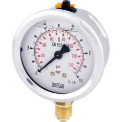 Glicerino manometras 63 mm 10 barų, montuojamas apačioje B711W063010D
