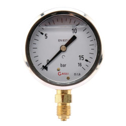 Manometras Ø63 0–16 bar 1/4 colio apačia MA6316L04SSGF