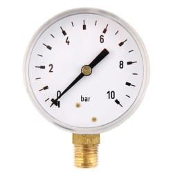 Manometras Ø63 0–10 bar 1/4 colio apačia MA6310L04SS