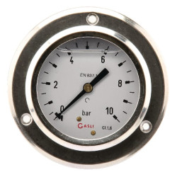 Manometras Ø63 0–10 bar 1/4 colio, montuojamas ant skydelio MA6310P04SS