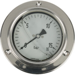 Manometras Ø100 0–16 bar 1/2 colio, montuojamas skydelyje MA10016P08SS