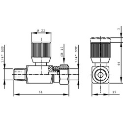Slėgio matuoklio uždarymo čiaupas EM180