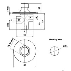 Slėgio matuoklio apsauginis vožtuvas EM1