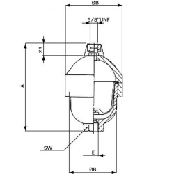 Akumuliatorius 0,1 l 210 barų L10160
