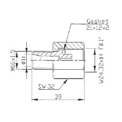 Adapteris W24,32x14 LAV9ATBODEL10