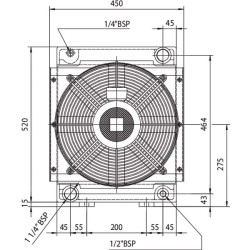 Alyvos aušintuvas (400 V) 50–38 °C HPA-24-03-2-01 OKHPA2403201