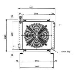 Alyvos aušintuvas (400 V) 38–50 °C 2020K-03-02-01 OK2020380VAC