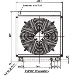 Alyvos aušintuvas (12 V) 38–50 °C 2050K-12-2-01 OK2050K12201