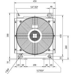 Alyvos aušintuvas (400 V) 50–38 °C HPA-18-03-2-01 OKHPA1803201