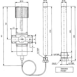 AVTA 25 temperatūros jungiklis AVTA25