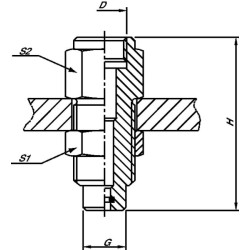 „BulkHead“ manometras, vidinis 1/2 BSP, MA2012