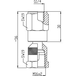 Presavimo sriegis, matavimo komplektas M16x2-1/2" MAD162012AB