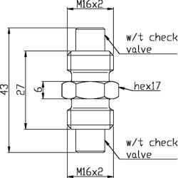 M16x2 žarnos jungtis SAD16201620