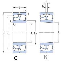 Sferinis ritininis guolis 100x215x73mm SKF 750022320