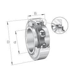 Radialinis įdėklinis rutulinis guolis 212XLKRR