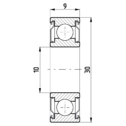 Giliųjų griovelių rutulinis guolis 10x30x9mm FŁT 778062002RS