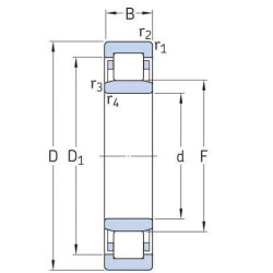 Cilindrinis ritininis guolis 40x90x23mm SKF 7500NU308E