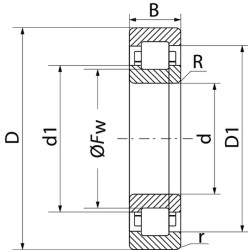 Cilindrinis ritininis guolis 65x140x48mm SKF NUP2313ECP