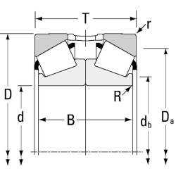 Kūginis ritininis guolis 25,4x50,3x14,74x10,67 mm Timken L44600LA902B5