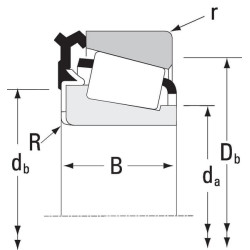 Vidinis žiedinis kūginis guolis L44600LAL44643