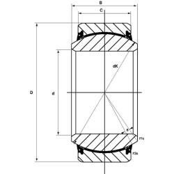 Radialinis sferinis paprastasis guolis 60x90x44/36mm, „Mac Power“ GE60UK2RS