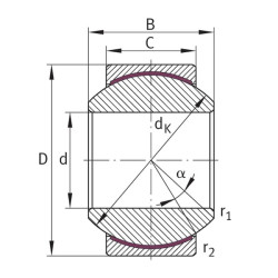 Radialinis sferinis paprastasis guolis 20x42x25/16mm, „Mac Power GE20FW“