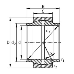 Radialinis sferinis paprastasis guolis 20x35/12mm, „Mac Power GE20LO“